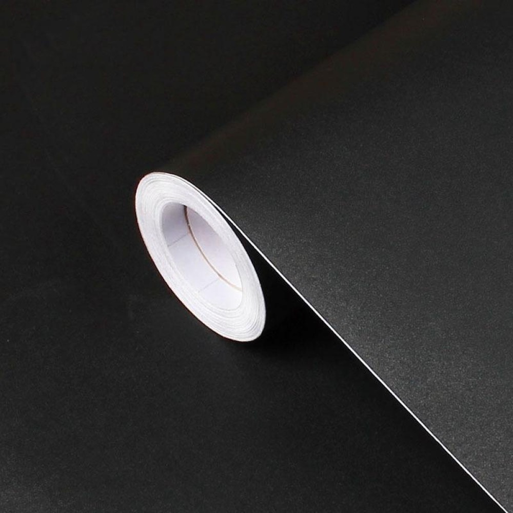 0.6x3m Self-Adhesive Plain Wallpaper PVC Thickened With Glue Solid Color Children Kindergarten Stickers(Black Y801)