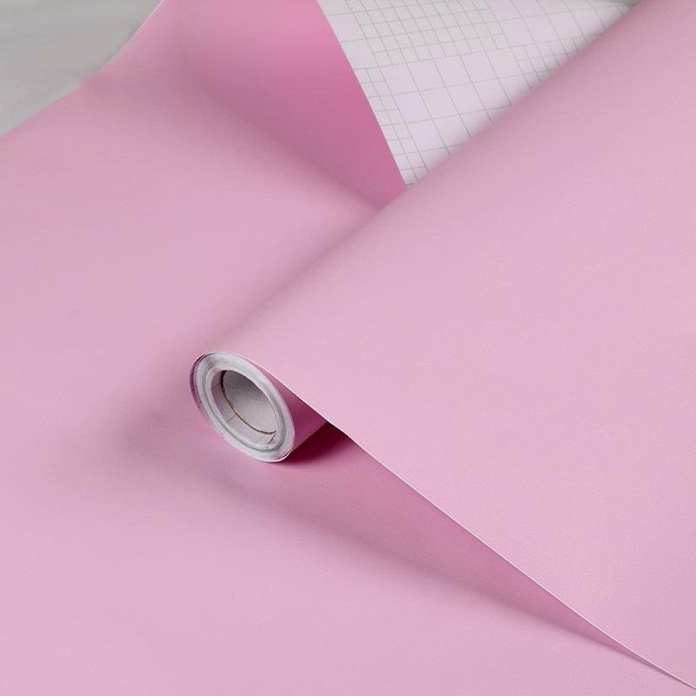 0.6x3m Self-Adhesive Plain Wallpaper PVC Thickened With Glue Solid Color Children Kindergarten Stickers(Pink Y806)