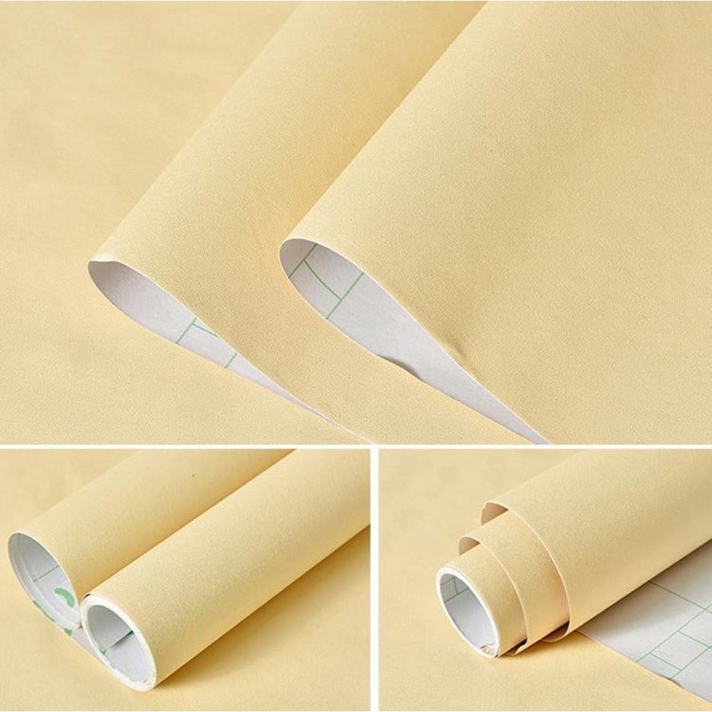 0.6x3m Self-Adhesive Plain Wallpaper PVC Thickened With Glue Solid Color Children Kindergarten Stickers(Beige Y817)