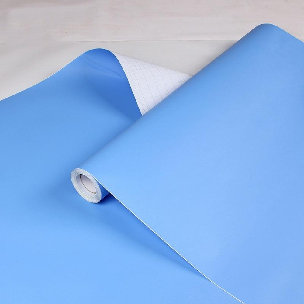 0.6x3m Self-Adhesive Plain Wallpaper PVC Thickened With Glue Solid Color Children Kindergarten Stickers(Sky Blue Y813)