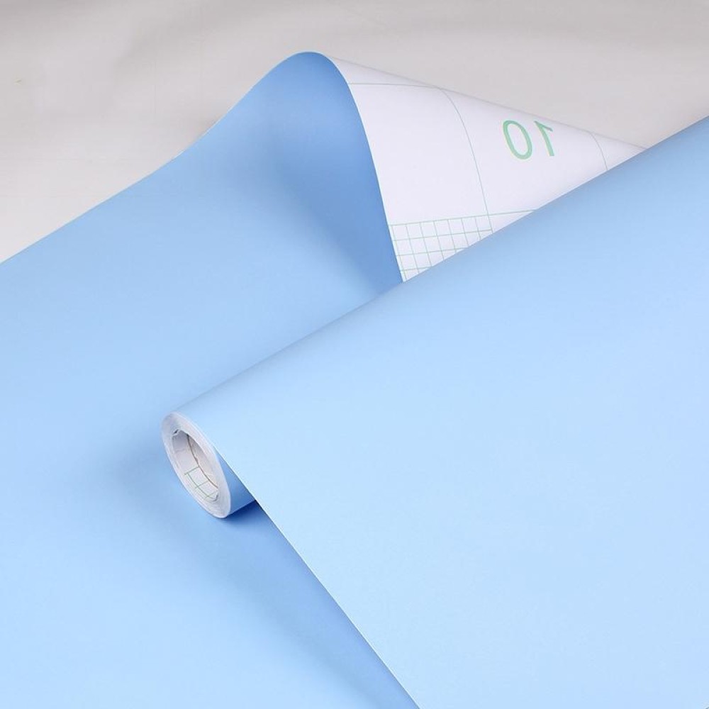 0.6x3m Self-Adhesive Plain Wallpaper PVC Thickened With Glue Solid Color Children Kindergarten Stickers(Light Blue Y814)