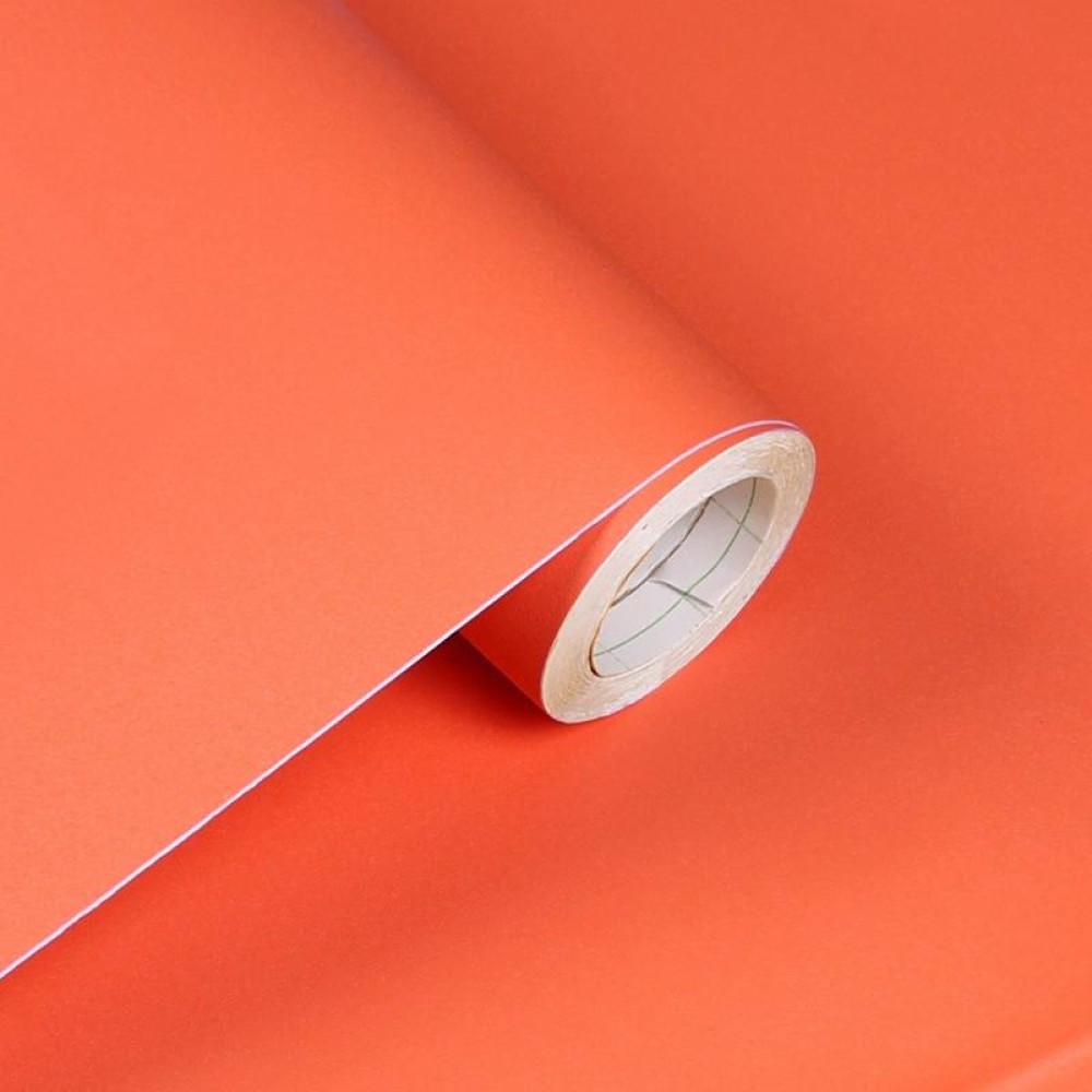 0.6x3m Self-Adhesive Plain Wallpaper PVC Thickened With Glue Solid Color Children Kindergarten Stickers(Orange Y818)