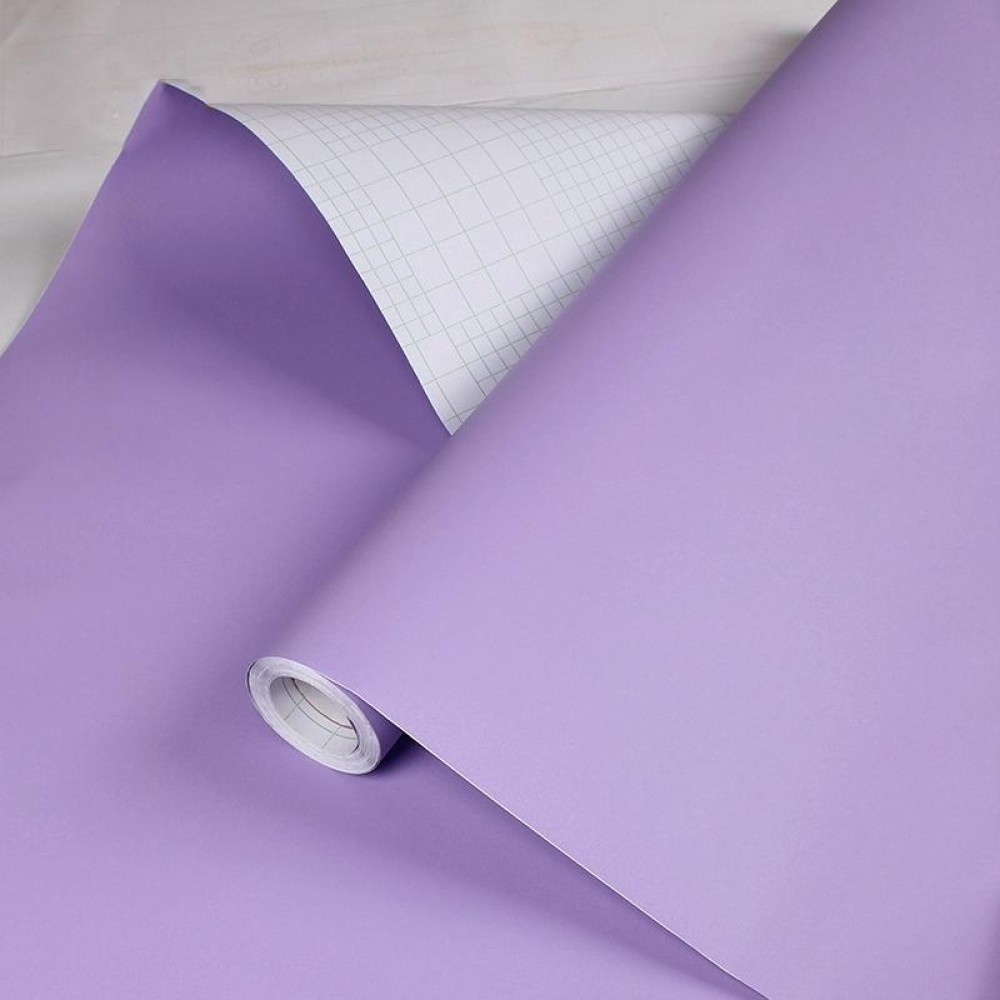 0.6x3m Self-Adhesive Plain Wallpaper PVC Thickened With Glue Solid Color Children Kindergarten Stickers(Purple Y809)