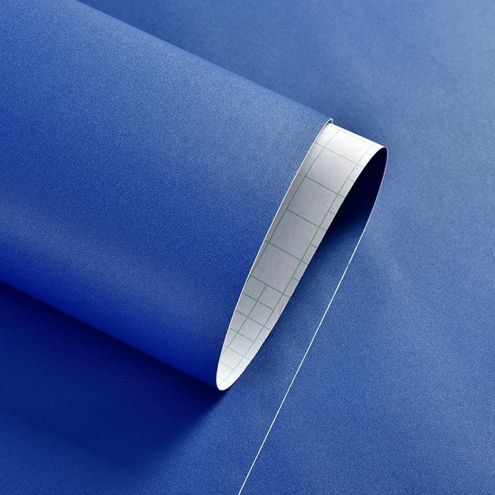 0.6x3m Self-Adhesive Plain Wallpaper PVC Thickened With Glue Solid Color Children Kindergarten Stickers(Indigo Y811)