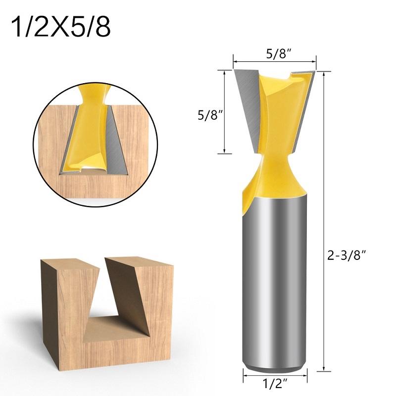 1/2 Handle Dovetail Cutter Wood Engraving Small Milling Cutter, Specification: 1/2x5/8mm
