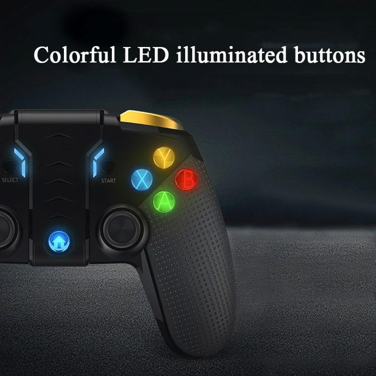 9115 Bluetooth 4.0 Mobile Game Controller With Stretchable Phone Holder&Backlit Button, Compatible With IOS And Android System
