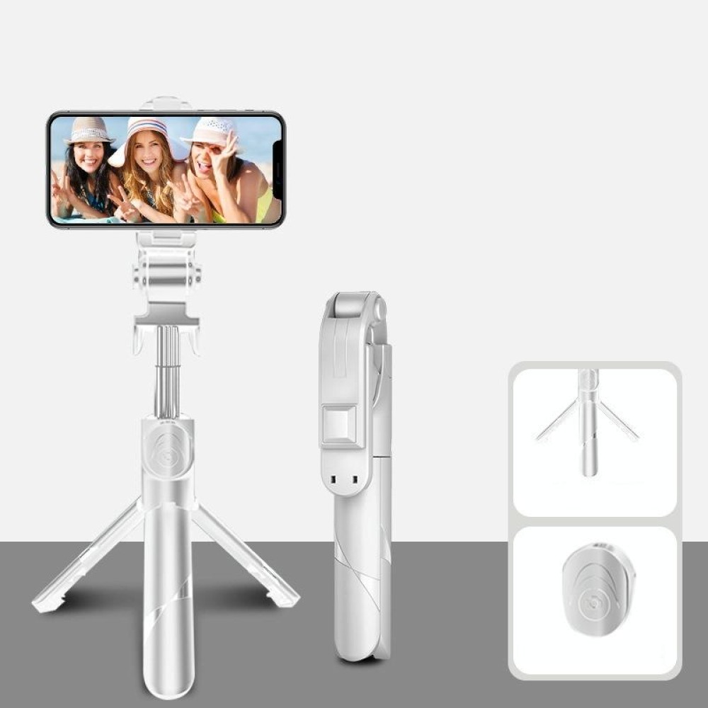Bluetooth White XT02 360-Degree Rotating Multi-Function Retractable Mobile Phone Selfie Stick To Shoot Live TV Drama Tripod