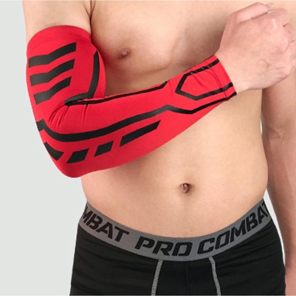 Sports Wrist Guard Arm Sleeve Outdoor Basketball Badminton Fitness Running Sports Protective Gear, Specification:  XL (Red)