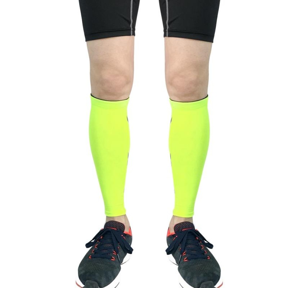 Sports Breathable Compression Calf Protector Riding Running Football Basketball Mountaineering Protective Gear, Specification: XL (Fluorescent Green)