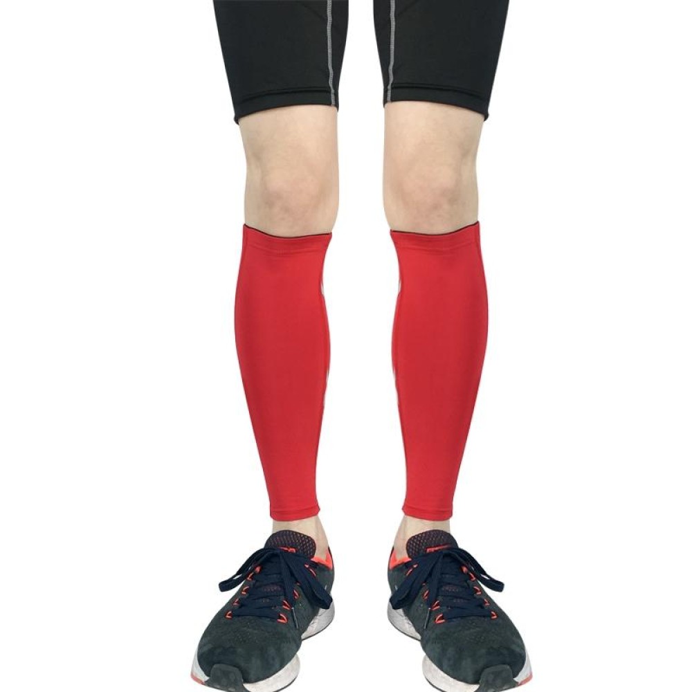 Sports Breathable Compression Calf Protector Riding Running Football Basketball Mountaineering Protective Gear, Specification: M (Red)