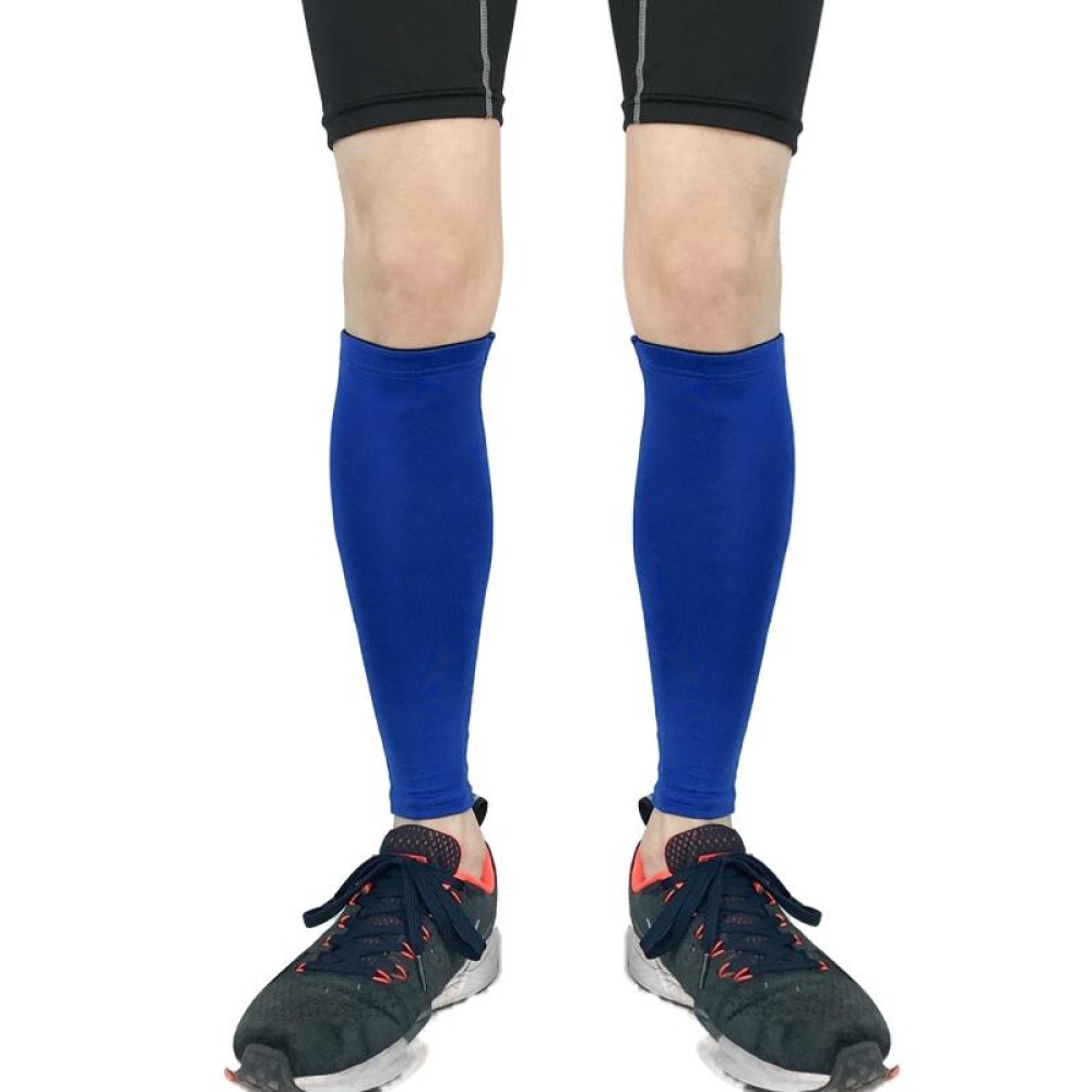 Sports Breathable Compression Calf Protector Riding Running Football Basketball Mountaineering Protective Gear, Specification: M (Blue)