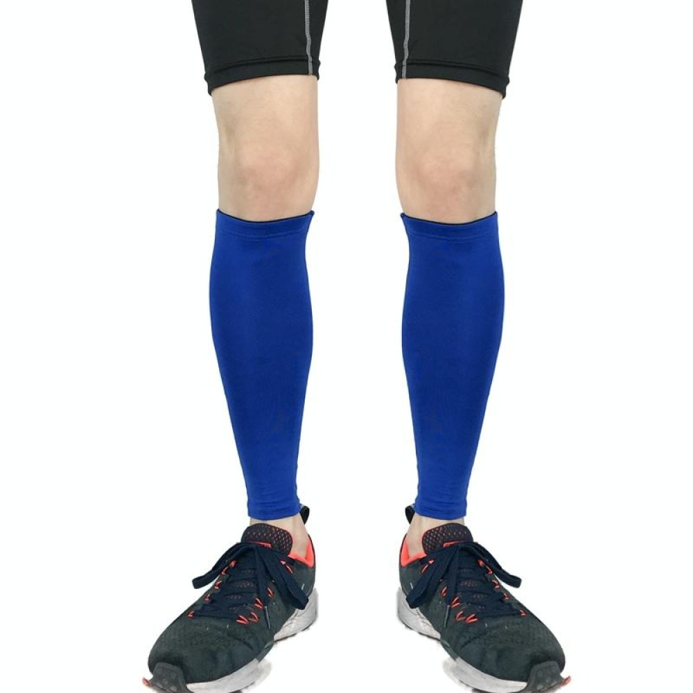 Sports Breathable Compression Calf Protector Riding Running Football Basketball Mountaineering Protective Gear, Specification: XL (Blue)