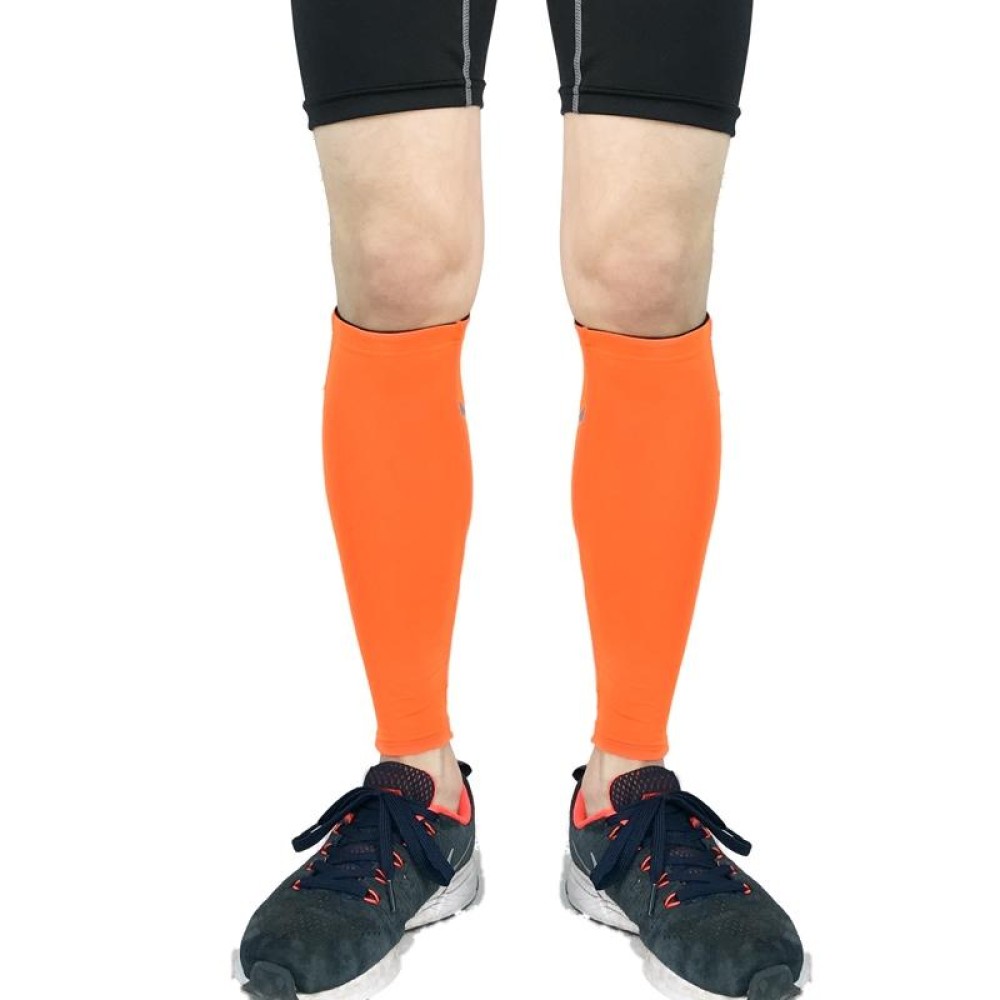 Sports Breathable Compression Calf Protector Riding Running Football Basketball Mountaineering Protective Gear, Specification: M (Orange)