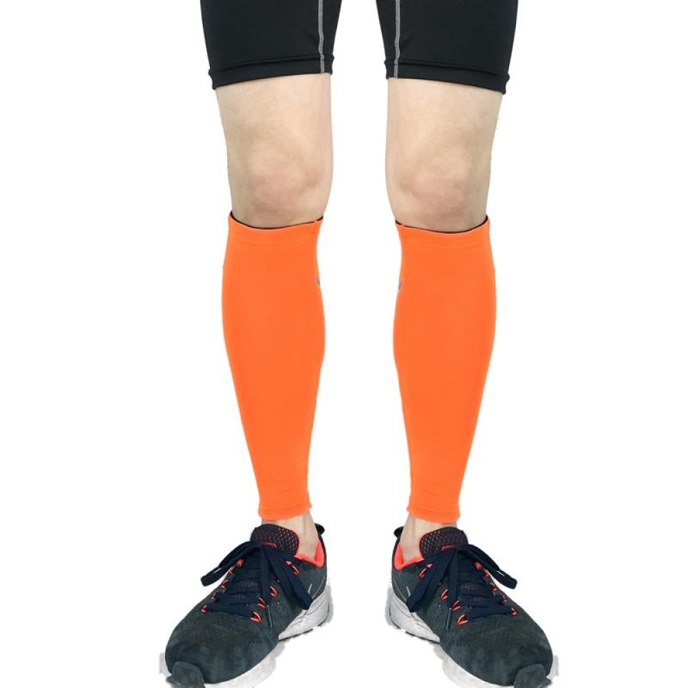 Sports Breathable Compression Calf Protector Riding Running Football Basketball Mountaineering Protective Gear, Specification: L (Orange)