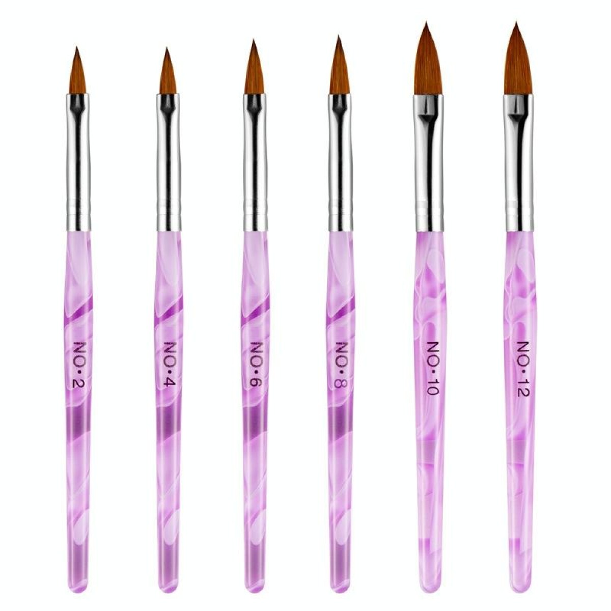 Acrylic Crystal Pen Drawing Pen Nail Brush Set(Purple)