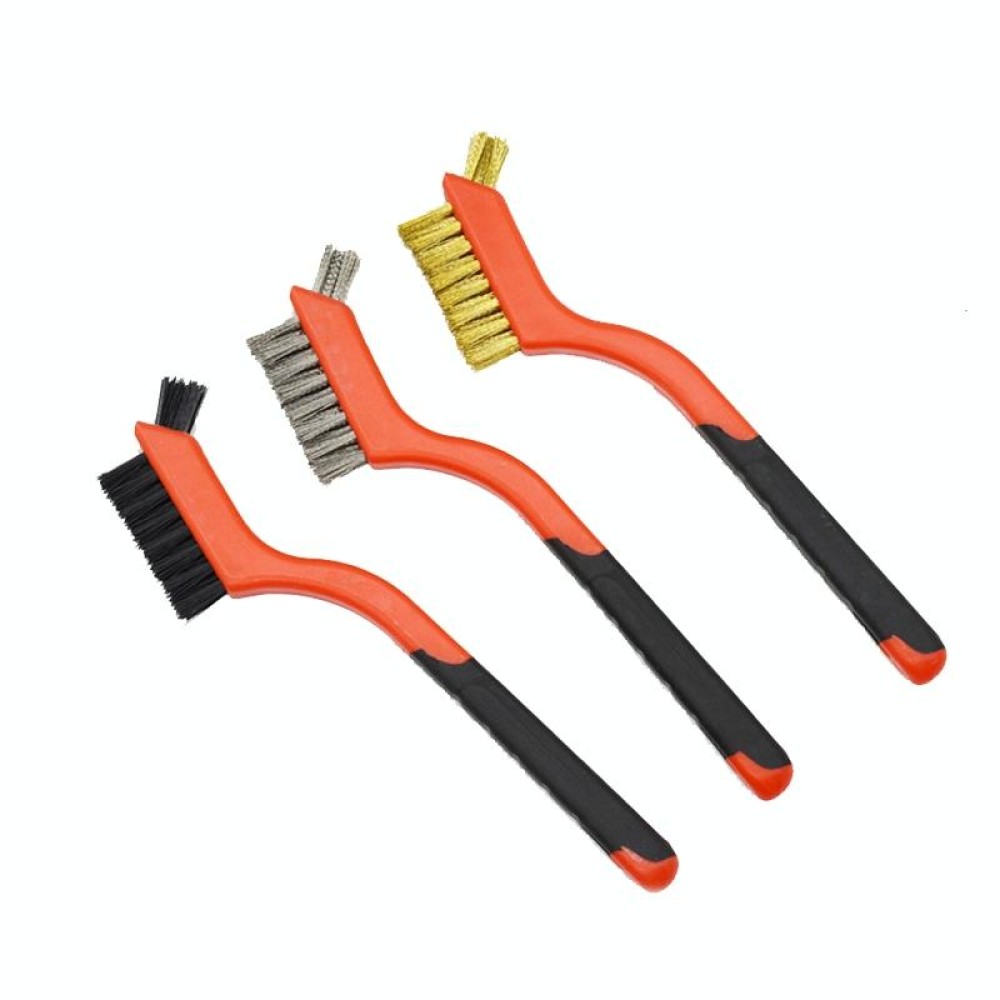 Nylon Silk+Stainless Steel Wire+Copper Wire 7 inch Industrial Cleaning Brush Mini Refractor Cleaning Gap Brush