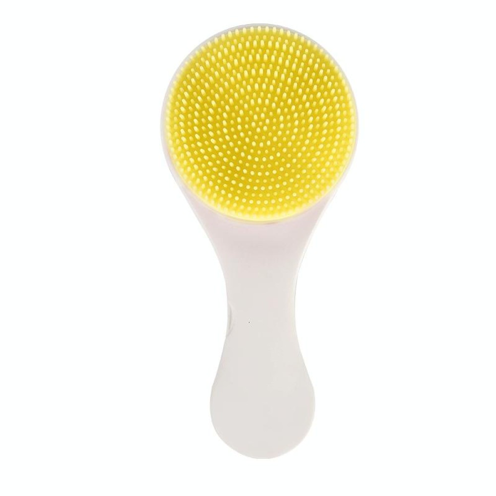Baby Silicone Shower Massage Brush Multifunctional Shampoo Brush with Comb(Goose Yellow)