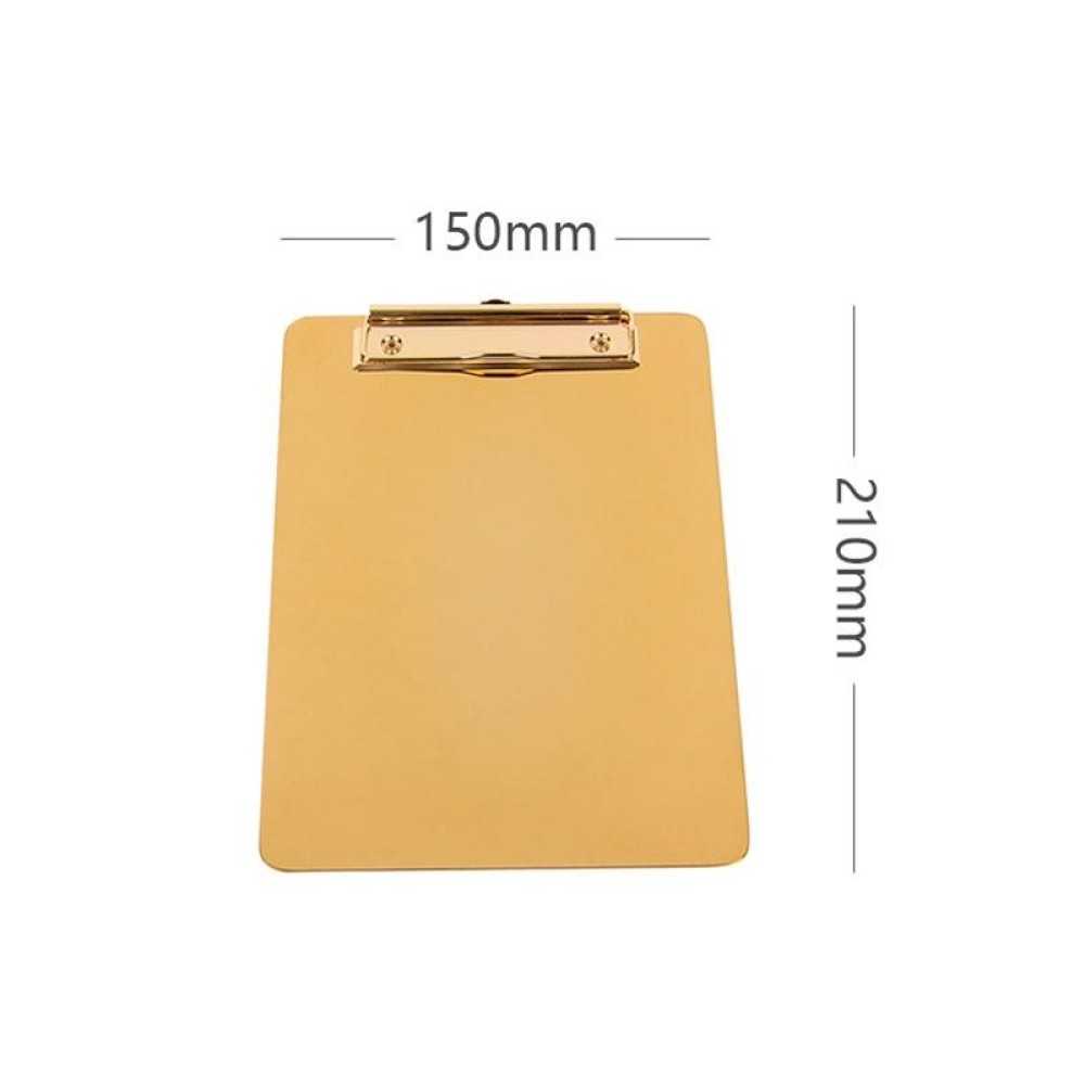 YT-XZB A4 Gold Stainless Steel Writing Board Multi-Function Metal File Splint, Specification: Small