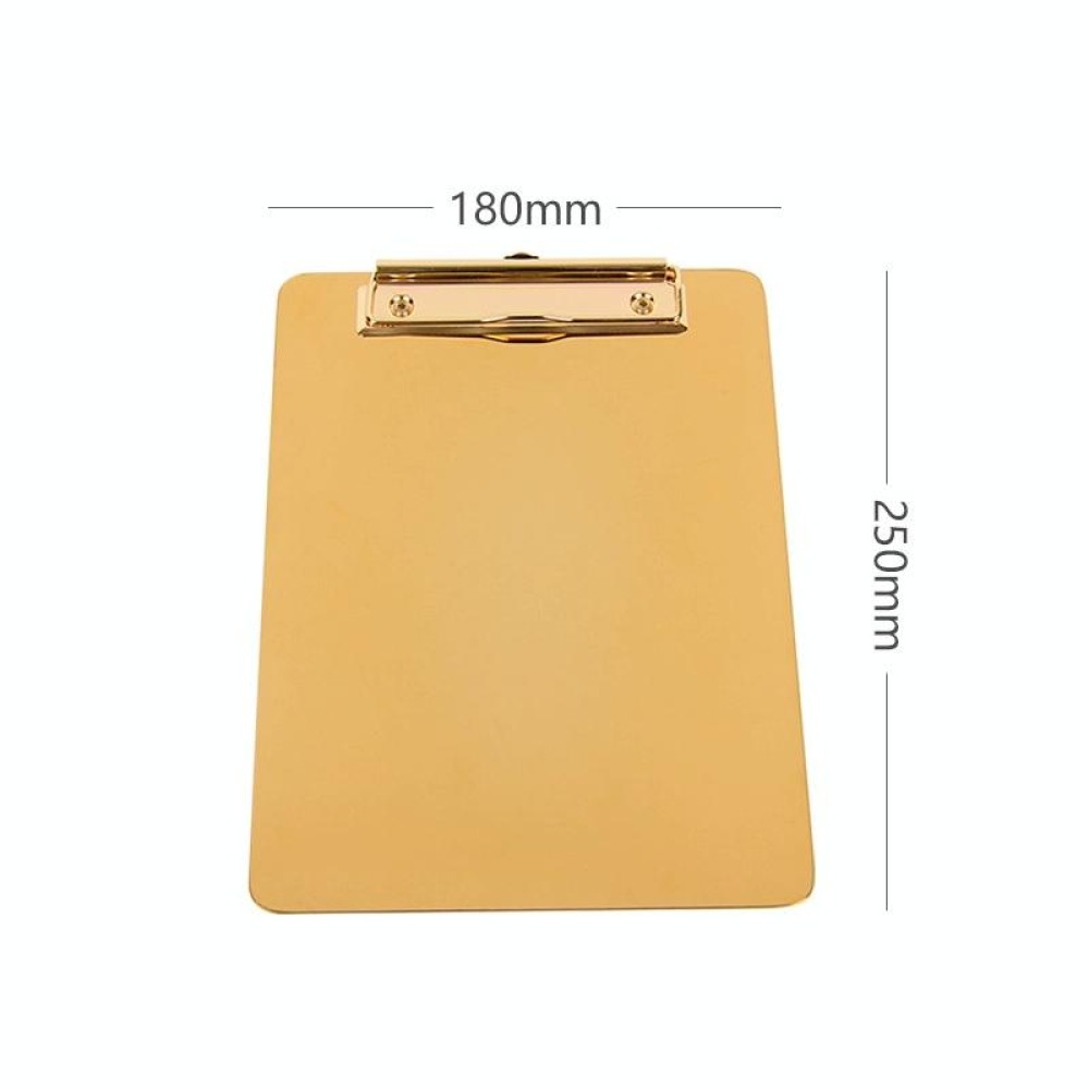YT-XZB A4 Gold Stainless Steel Writing Board Multi-Function Metal File Splint, Specification: Medium