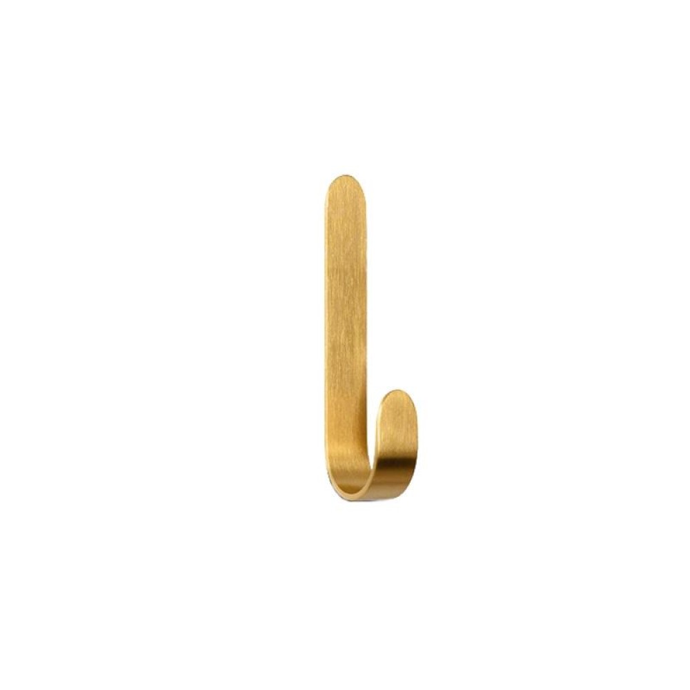 Brass Gold Color Brushed Hook Punch-Free Metal Hanging Hook, Specification: Small