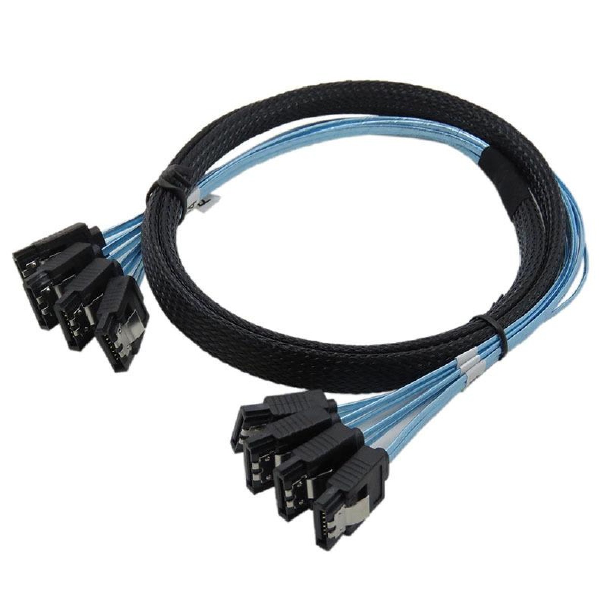 Mini SAS to SATA Data Cable With Braided Net Computer Case Hard Drive Cable,specification: 4SATA-0.5m