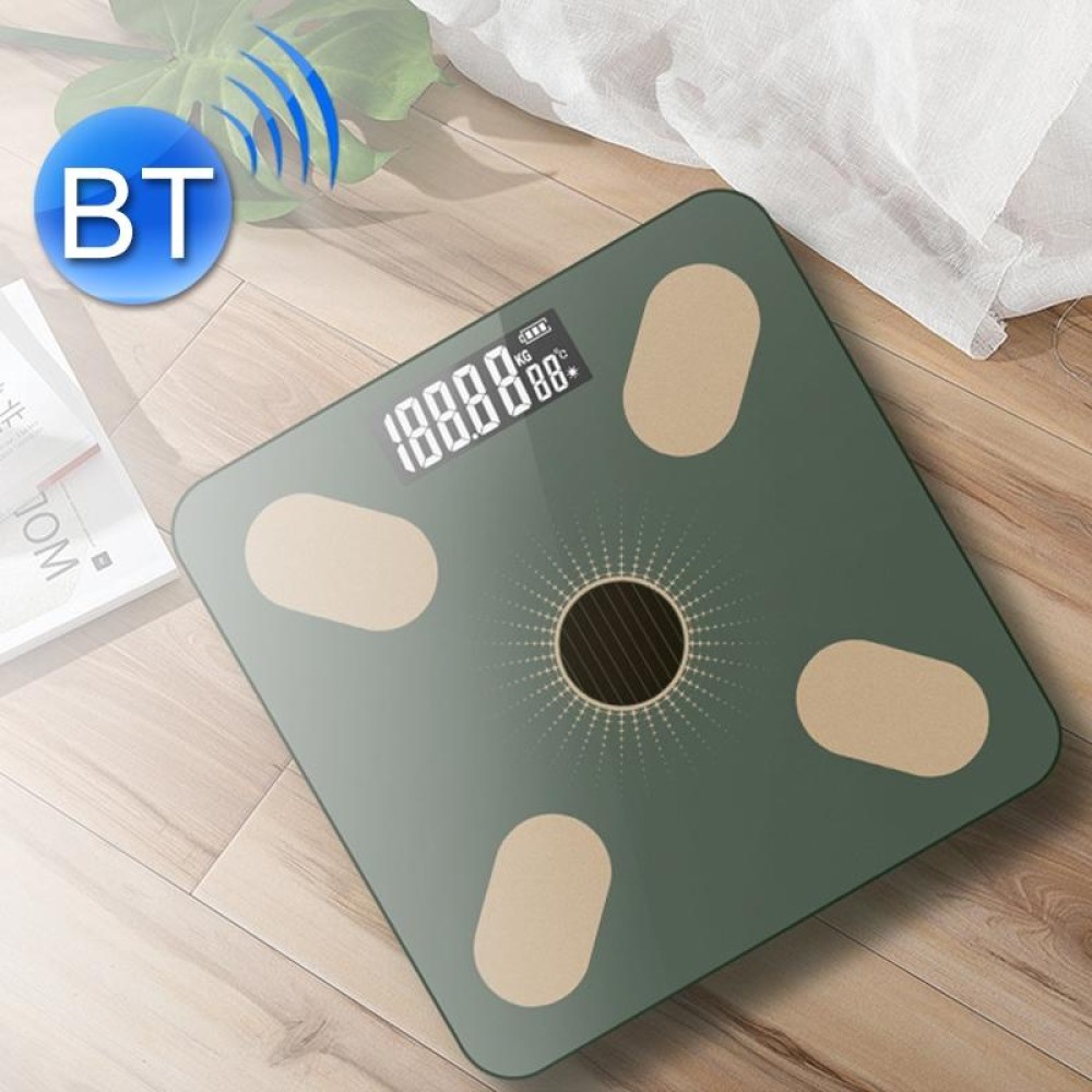 Smart Bluetooth Weight Scale Home Body Fat Measurement Health Scale Solar + Charge Model(Ink Green Silk Screen Film)