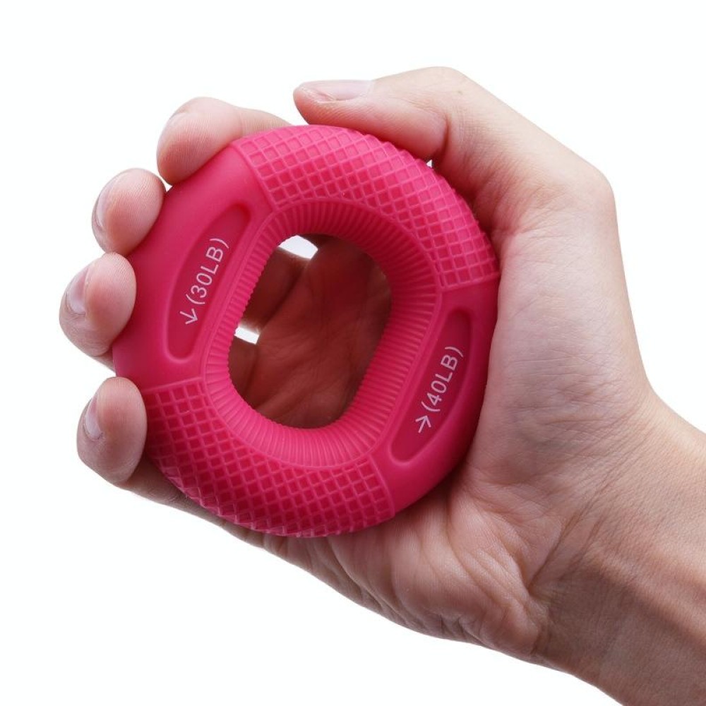 Adjustable Strength Silicone Gripper Arm Muscle Strength Rehabilitation Training Fitness Equipment, Colour: 30 / 40LB（Rose Red）