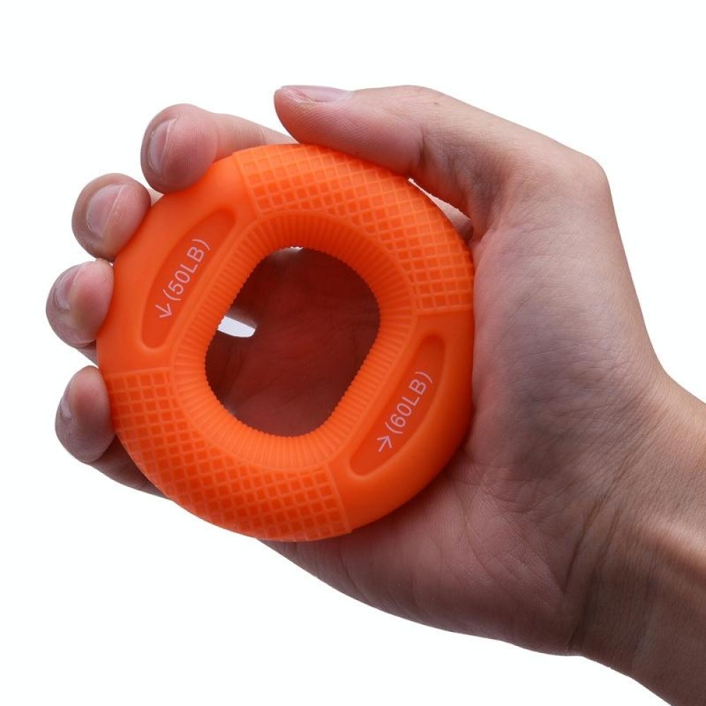 Adjustable Strength Silicone Gripper Arm Muscle Strength Rehabilitation Training Fitness Equipment, Colour: 50 / 60LB（Orange）
