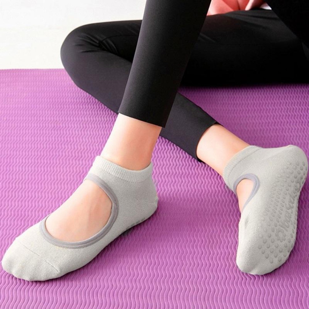Backless Non-Slip Yoga Dance Socks Gym Indoor Floor Sports Socks, Size: 35-42(Bean Green)