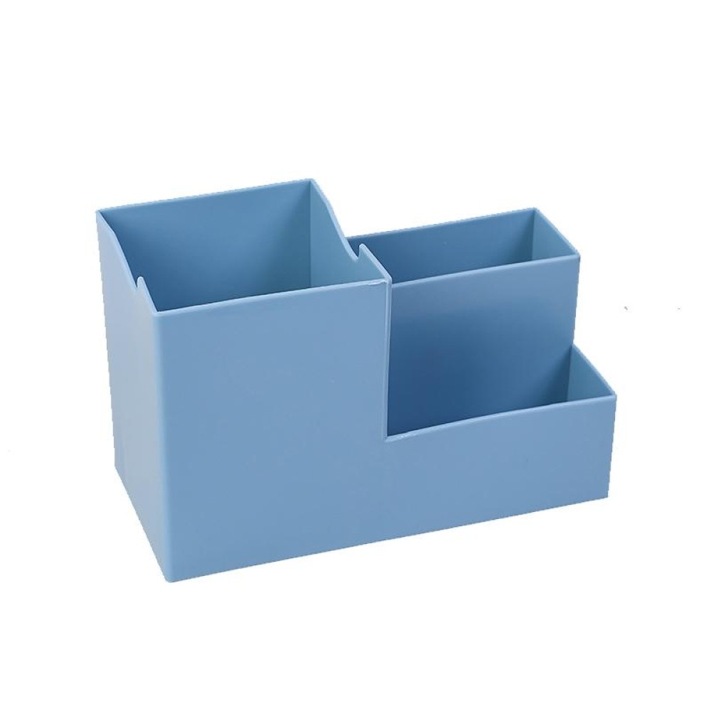 Multifunctional Morandi Pen Holder Student Desktop Office Storage Box Makeup Brush Holder Desktop Shelf(Blue)