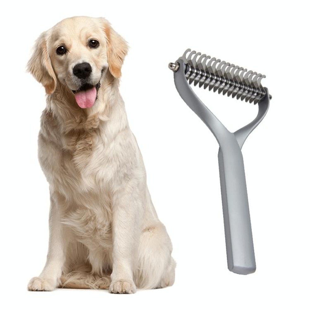 Pet Comb Zinc Alloy Double-Sided Cat Dog Cleaning Beauty Hair Removal Comb, Specification: Black Large(Ordinary Packaging)