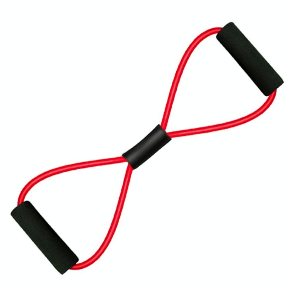 2 PCS Yoga Supplies 8-Word Tension Rope Tier Force Training To Make Chest Tube(Monochrome Red)