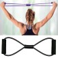 2 PCS Yoga Supplies 8-Word Tension Rope Tier Force Training To Make Chest Tube(Monochrome Black)