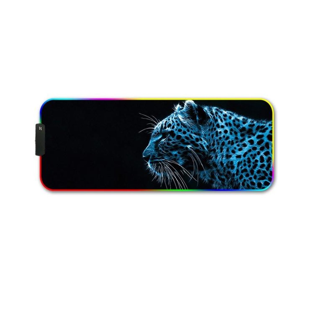 300x800x4mm F-01 Rubber Thermal Transfer RGB Luminous Non-Slip Mouse Pad(Ice Lend)