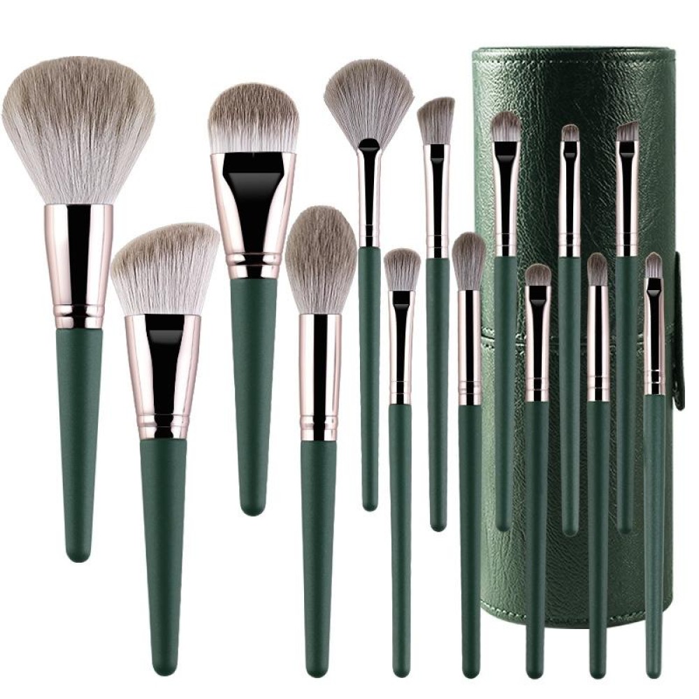 Soft Wooden Handle Makeup Brush Beauty Tools, Specification: With Brush Bucket