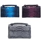 Ladies Snake Texture Print Clutch Bag Long Crossbody Bag With Chain(9# Two-color Gray)