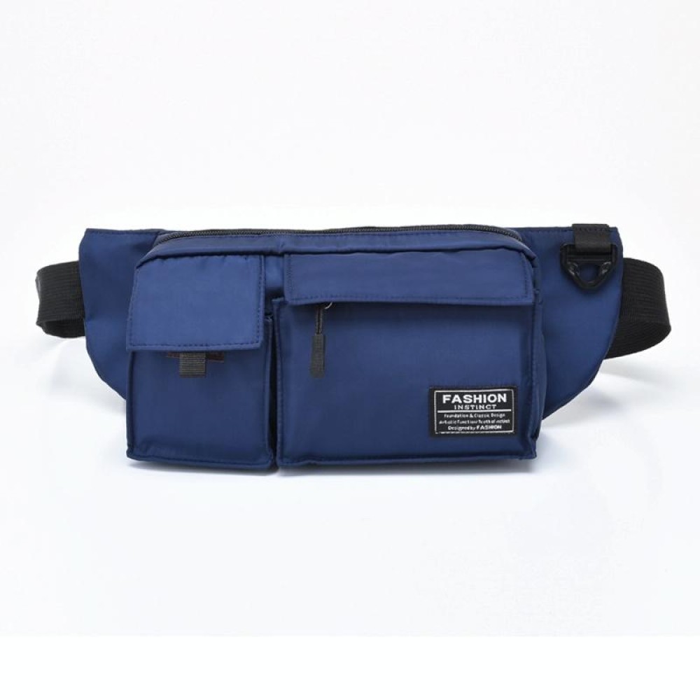 Men Nylon Leisure Chest Bag Multifunctional Outdoor Sports Waist Bag(Blue)