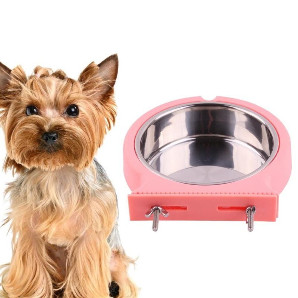 Stainless Steel Pet Bowl Hanging Bowl Anti-Overturning Dog Cat Bowl Feeder, Specification: Large (Blue)