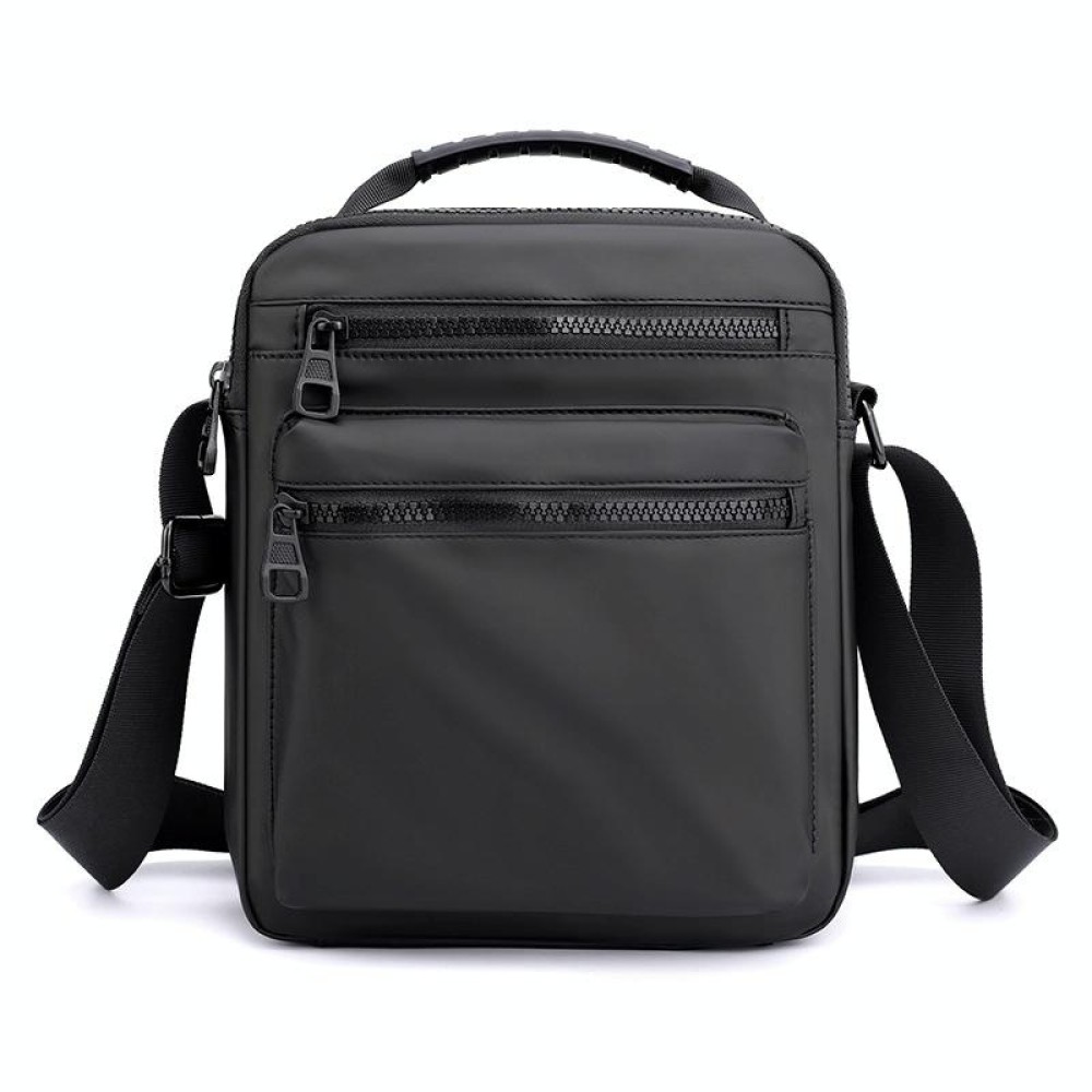 Men Casual Shoulder Bag Oxford Cloth Sports Crossbody Chest Bag(Black)
