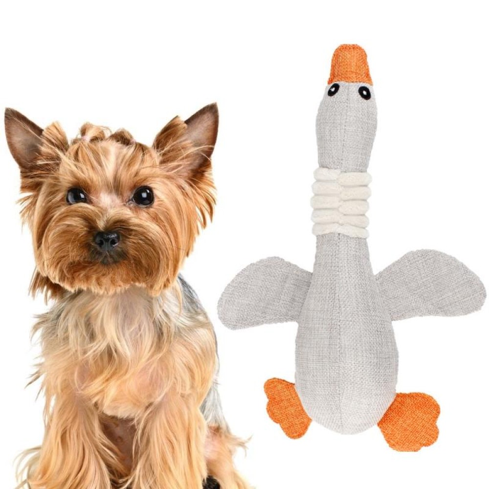 Long Animal Wild Goose Vocal Bite Resistant Dog Toy Plush Molar Dog Supplies, Specification: Gray