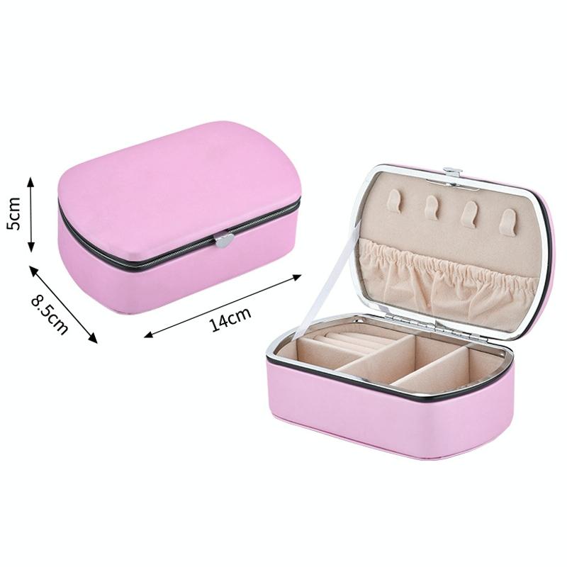 HN-001 Travel Portable Ring Lipstick Jewelry Storage Box(Necklace Version Pink)