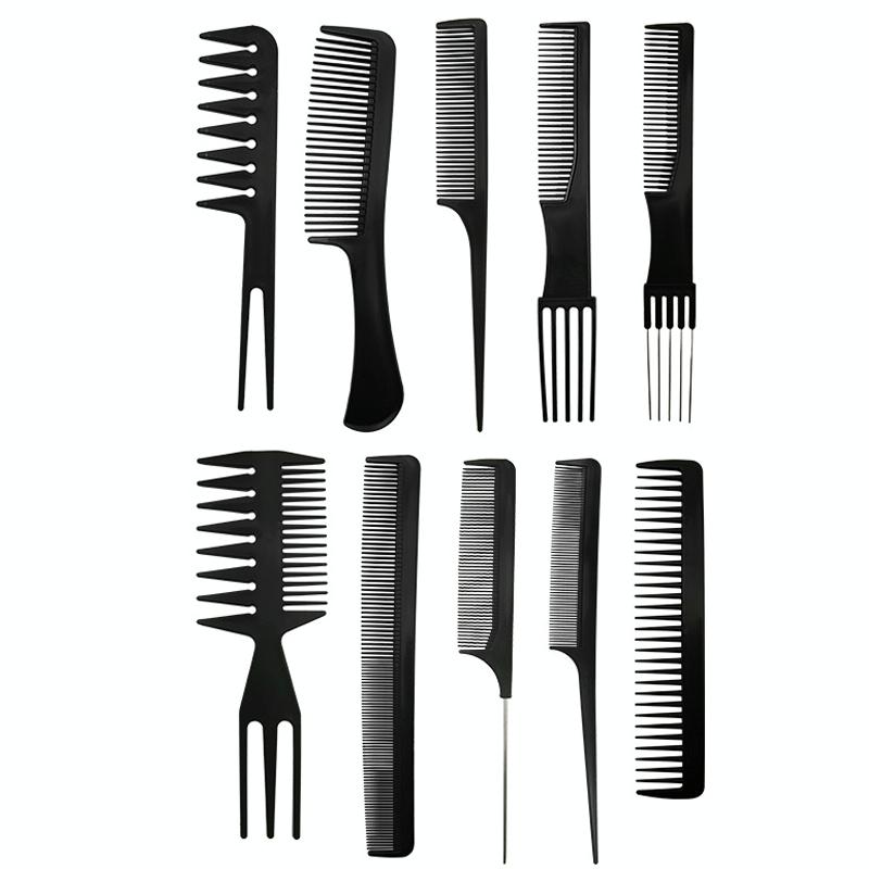 10pcs / Set Hairdressing Plastic Flat Comb