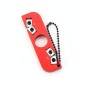 Portable Sharpening Tool Outdoor Ring Double-Head Sharpener Lightweight Mini With Chain Ring(Red)