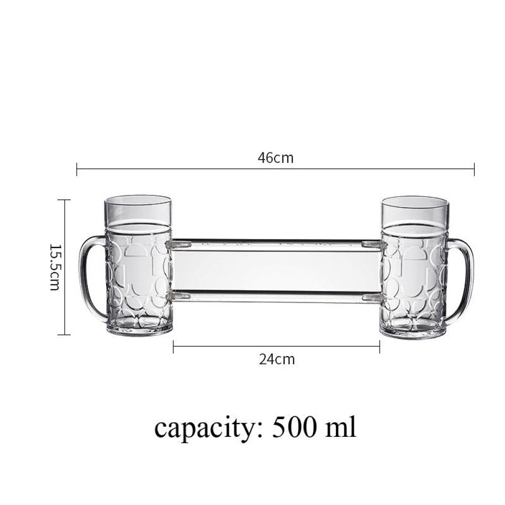 No. 14  Double Conjoined Cup Acrylic Beer Glass KTV Bar Beer Glass