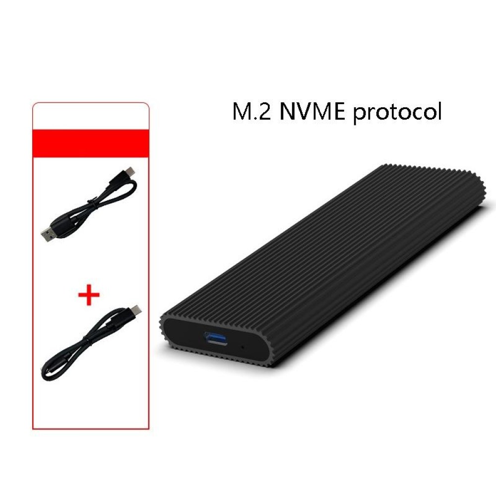 M.2 NVME / SATA Mobile Hard Disk Troll Type-C USB3.1 Gen2 Transport Solid State Drive Box, Style: NVME Double Cable