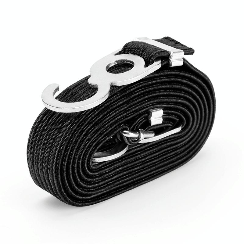Motorcycle Bicycle Trunk Bundle Tape Pull Goods Straps Elastic Rope Rubber Band Luggage Rope, Colour: 2m (Black)