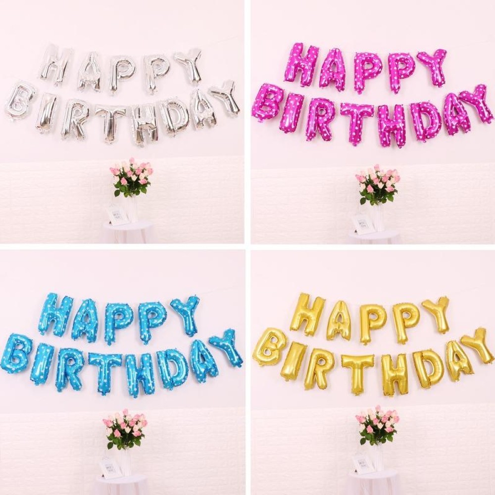 2 PCS 16 Inch Happy Birthday Letter Aluminum Film Balloon Birthday Party Decoration Specification：(Classic Pink)