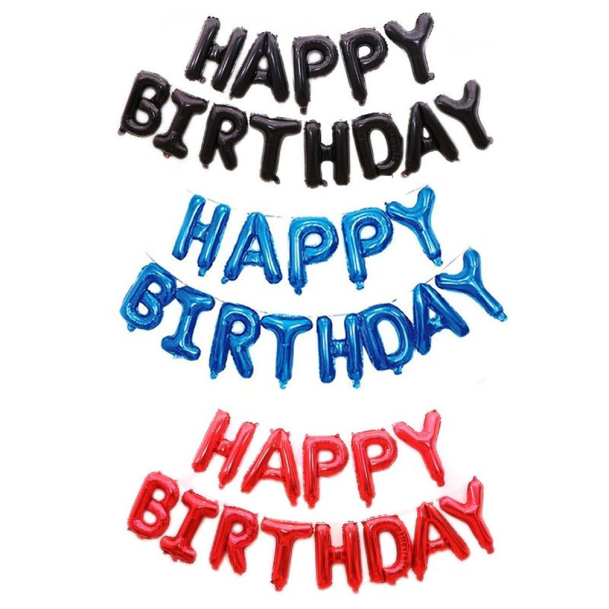 2 PCS 16 Inch Happy Birthday Letter Aluminum Film Balloon Birthday Party Decoration Specification：(US Version Dark Blue)