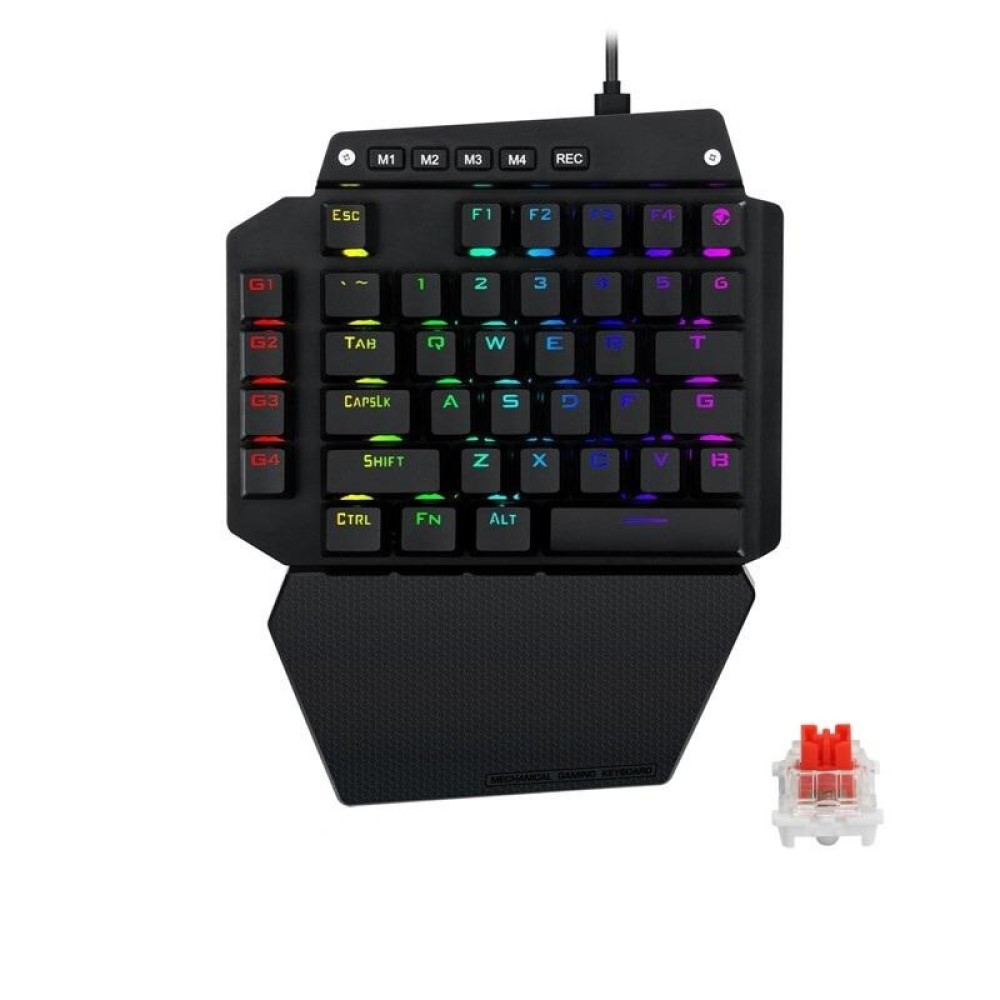 K700 44 Keys RGB Luminous Switchable Axis Gaming One-Handed Keyboard, Cable Length: 1m(Red Shaft)