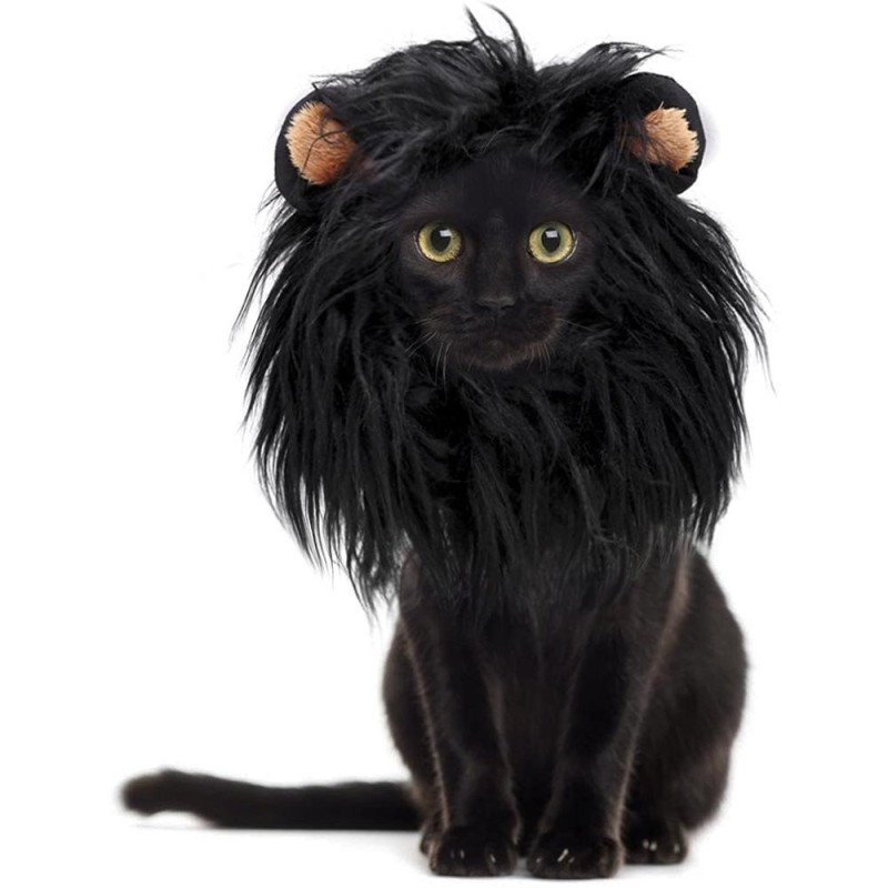 2 PCS Pet Dog Cat Imitation Lion Headgear Headdress Wig Hat, Size: S
